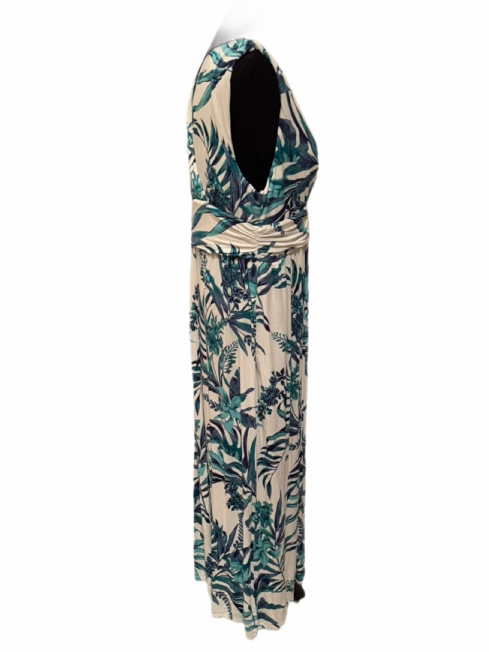 Soma XL Beyond Soft Long Summer Maxi Dress White with green tropical print💚 - Picture 2 of 7